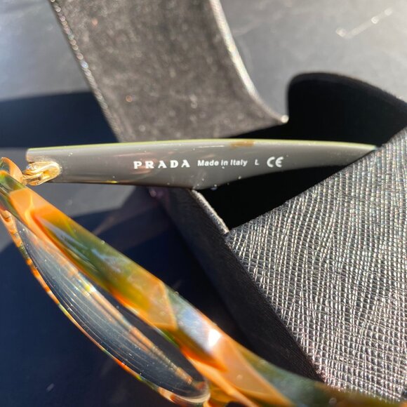 PRADA tortoiseshell Eyeglasses with Olive Green Frames and Case - Picture 2 of 7